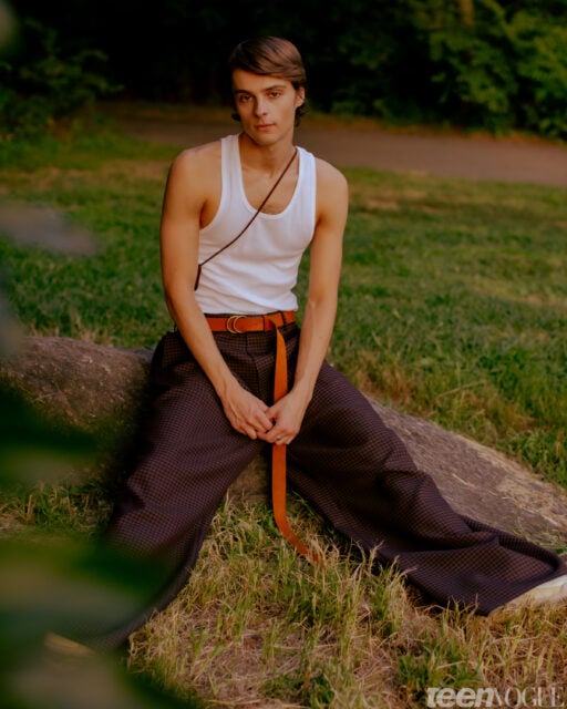 Portraits of actor Corey Fogelmanis photographed one golden evening in Central Park for Teen Vogue.