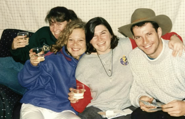 Mark Bingham, pictured far right, with friends.