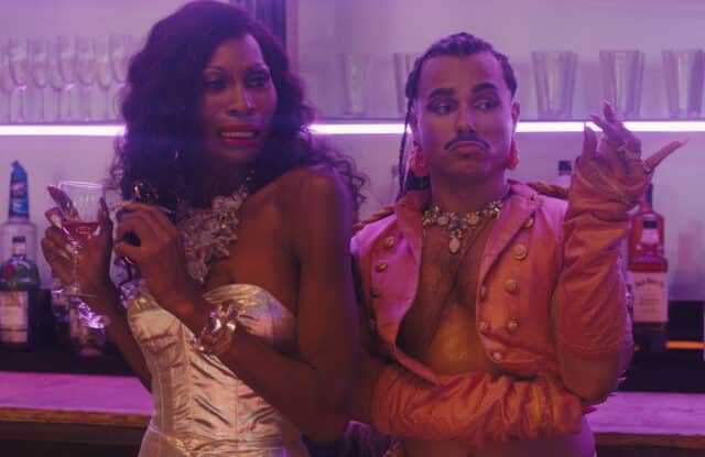 Dominique Jackson and Tomás Matos in Tina Romero’s QUEENS OF THE DEAD. Courtesy of Shannon Madden. An Independent Film Company and Shudder Release