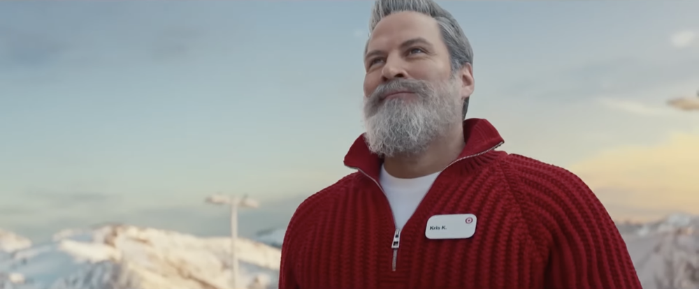 Brent Bailey as Kris K., a modern Santa, in Target Holiday Ads (2024)