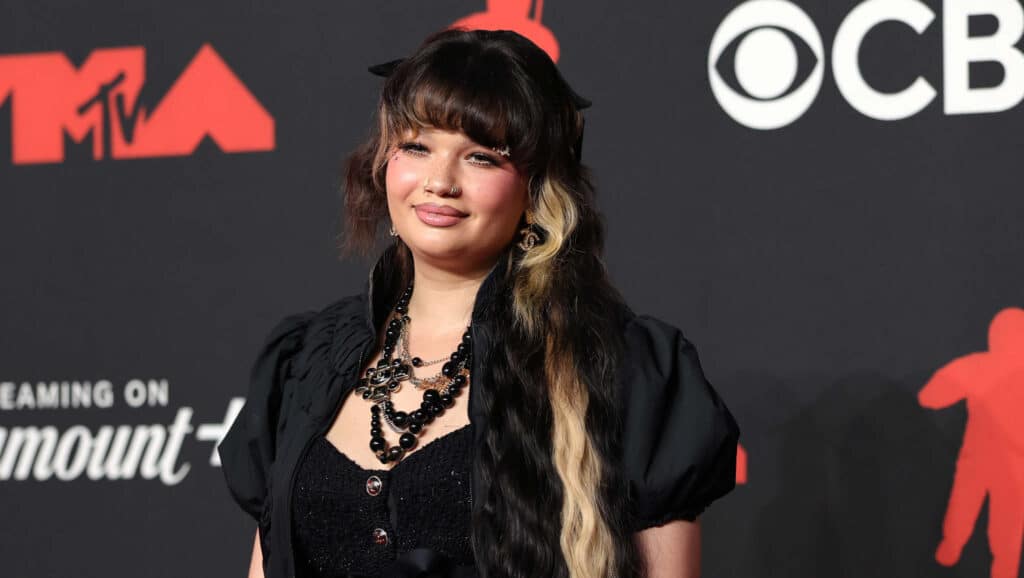 ELMONT, NEW YORK - SEPTEMBER 07: Lola Young attends the 2025 MTV Video Music Awards at UBS Arena on September 07, 2025 in Elmont, New York. (Photo by Dia Dipasupil/FilmMagic)
