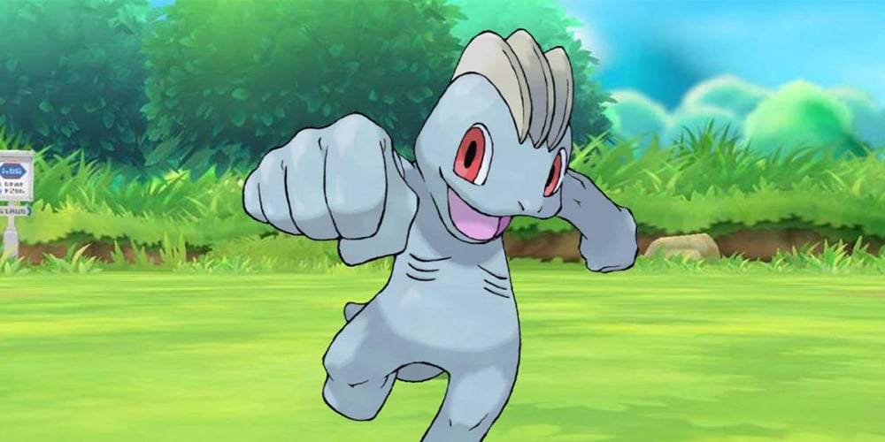 Pokémon Machop, the short but muscular Fighting-type creature.
