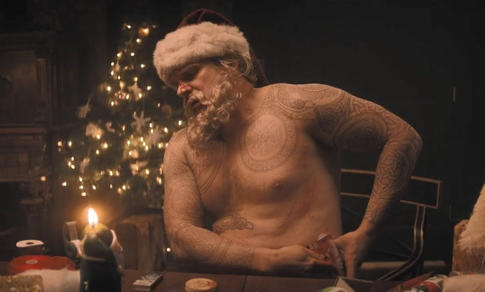 David Harbour Shirtless as Santa in Violent Night (2022)