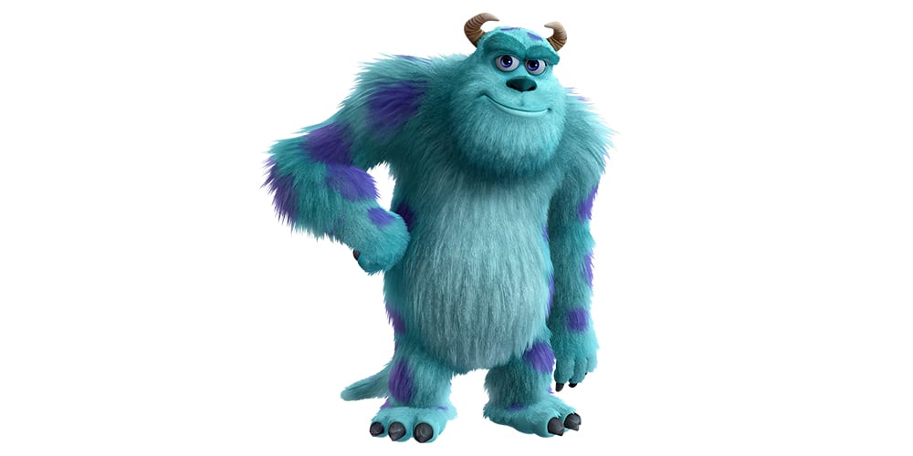 James P. "Sulley" Sullivan from Monsters, Inc., the big blue furry monster with purple spots and horns.