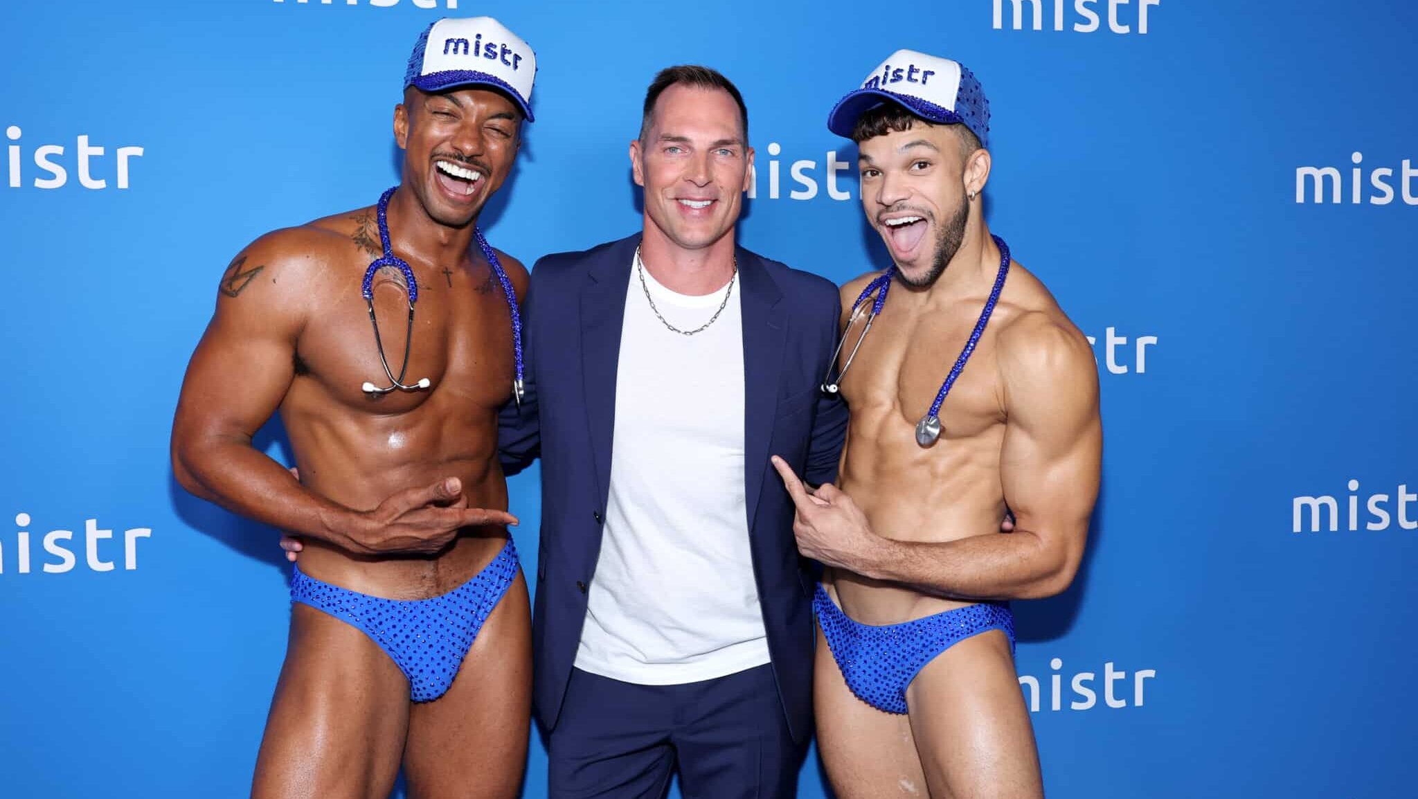 Tristan Schukraft, Owner, The Abbey (C) attends MISTR's National PrEP Day at The Abbey on October 09, 2025 in West Hollywood, California.