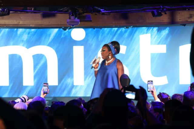 Bob the Drag Queen speaks onstage during MISTR's National PrEP Day at The Abbey on October 09, 2025 in West Hollywood, California. 