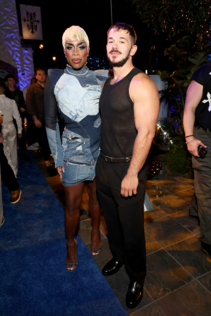 (L-R) Monét X Change and Andy Short attend MISTR's National PrEP Day at The Abbey on October 09, 2025 in West Hollywood, California.
