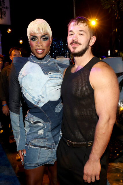 (L-R) Monét X Change and Andy Short attend MISTR's National PrEP Day at The Abbey on October 09, 2025 in West Hollywood, California. 