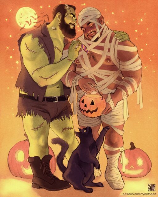 Spooky gay illustration by @ryantheart