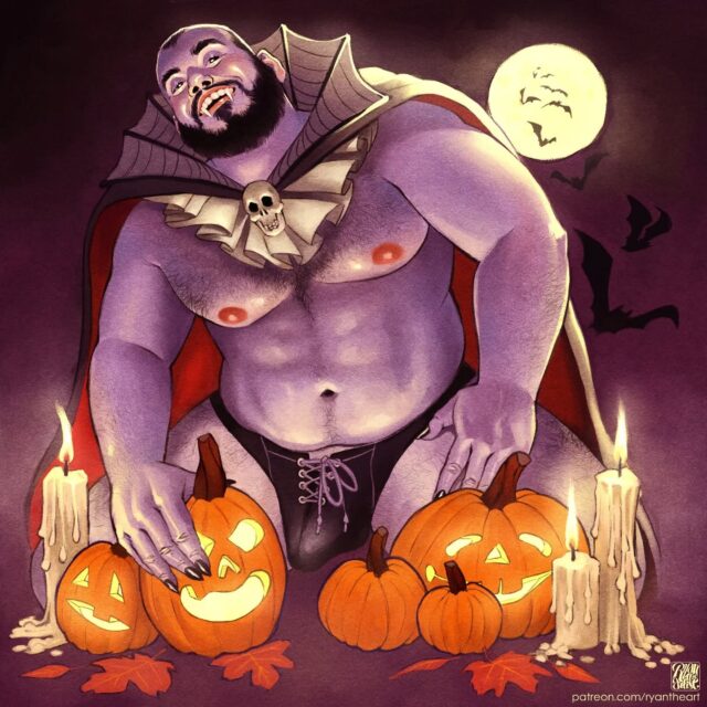 Spooky gay illustration by @ryantheart