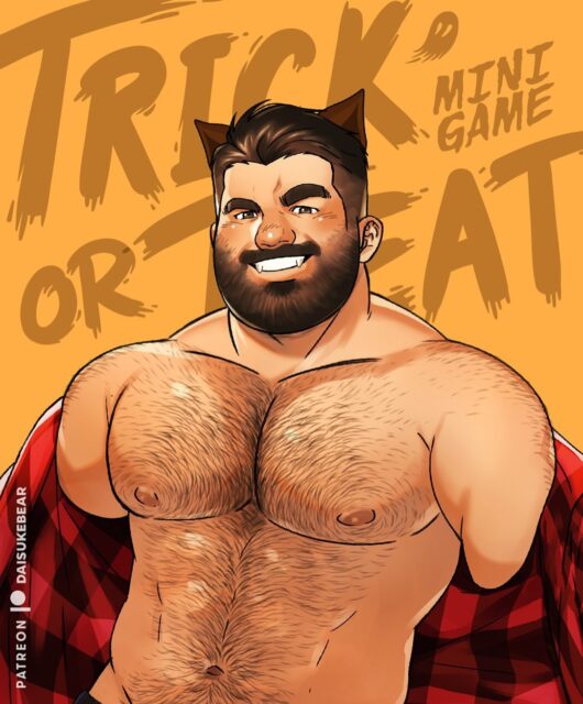 Spooky gay illustration by @daisukebear