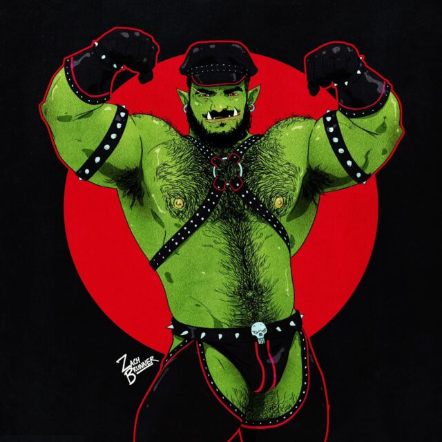 Spooky gay illustration by @zacharyiswackary