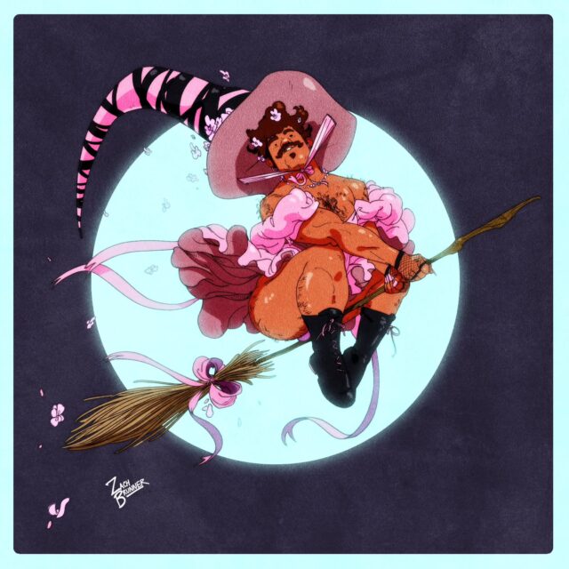 Spooky gay illustration by @zacharyiswackary