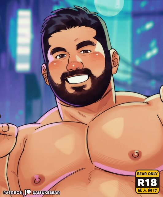 Spooky gay illustration by @daisukebear