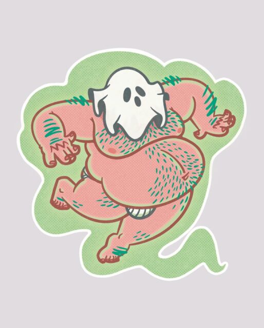 Spooky gay illustration by @squarebears