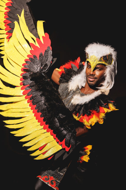 The men of Mister Global 2025 dressed in costume celebrating their unique cultural heritage.