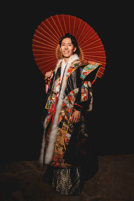 The men of Mister Global 2025 dressed in costume celebrating their unique cultural heritage.