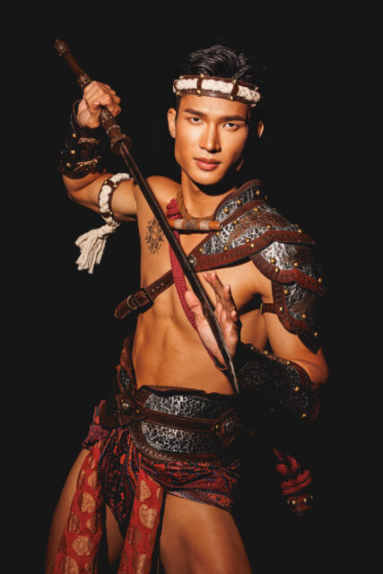 The men of Mister Global 2025 dressed in costume celebrating their unique cultural heritage.