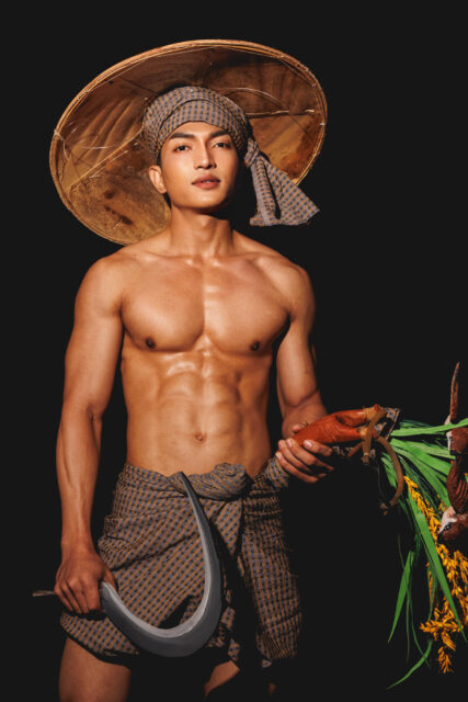 The men of Mister Global 2025 dressed in costume celebrating their unique cultural heritage.