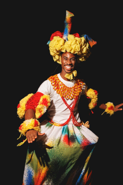 The men of Mister Global 2025 dressed in costume celebrating their unique cultural heritage.