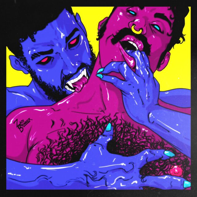 Spooky gay illustration by @zacharyiswackary