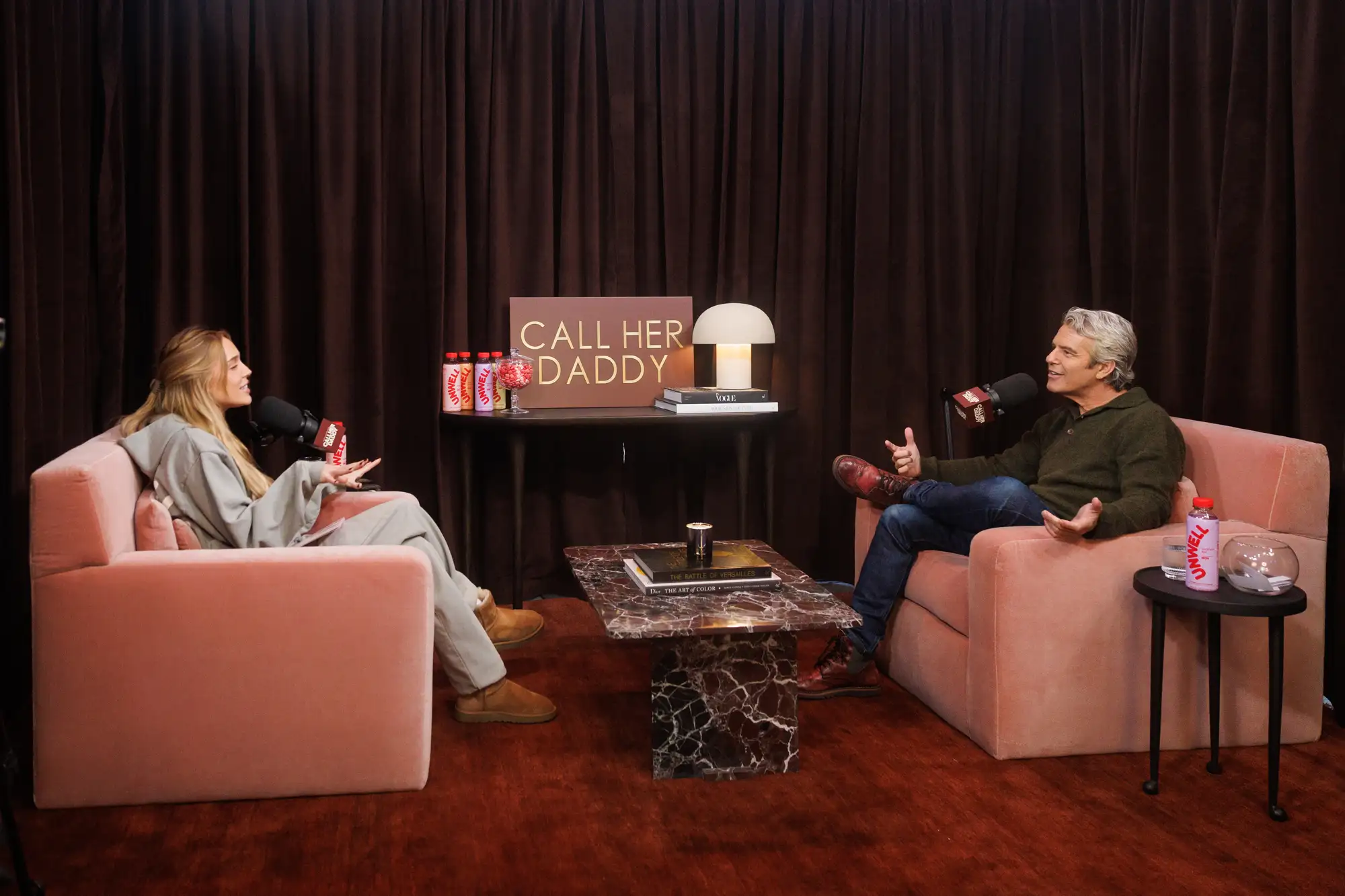 Alex Cooper and Andy Cohen on 'Call Her Daddy'.