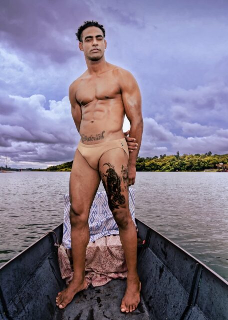 Mr. Brazil pictured on a boat for Mister Global in Thailand, 2025