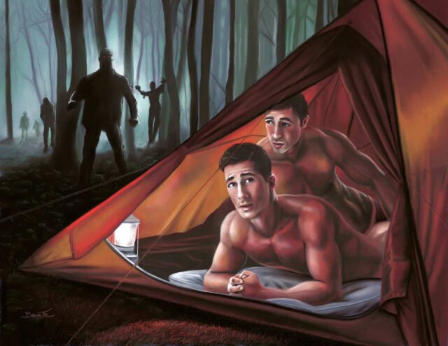 Spooky gay illustration by @artofbreyette