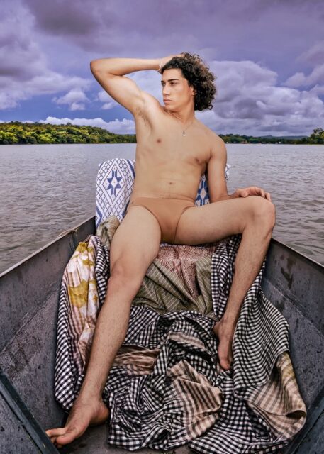 Mr. Dominican Republic pictured on a boat for Mister Global in Thailand, 2025