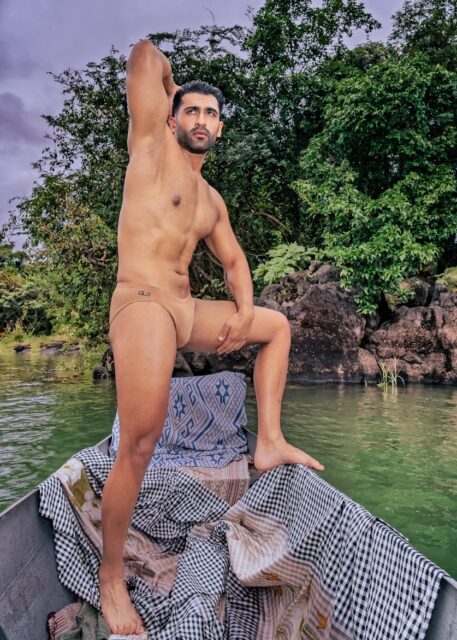 Mr. England pictured on a boat for Mister Global in Thailand, 2025
