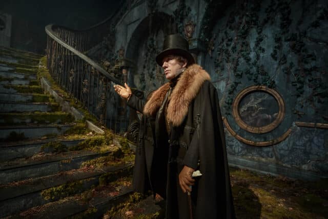 FRANKENSTEIN. Christoph Waltz as Harlander in Frankenstein. Cr. Ken Woroner/Netflix © 2025.