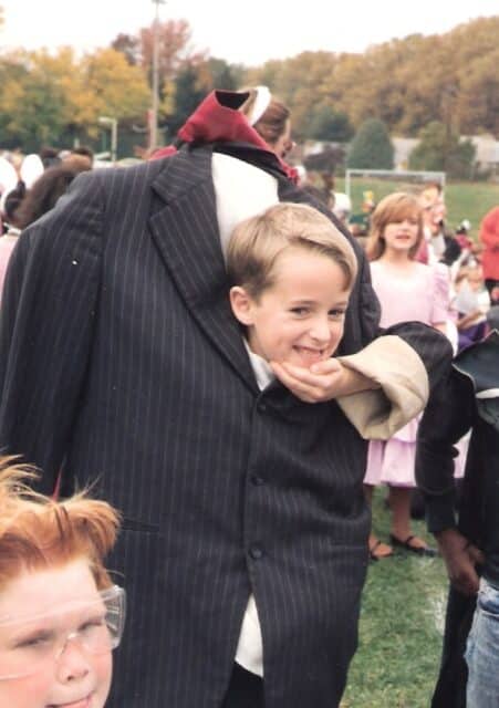 Dan as the 'Headless Horseman' in 1992. 
