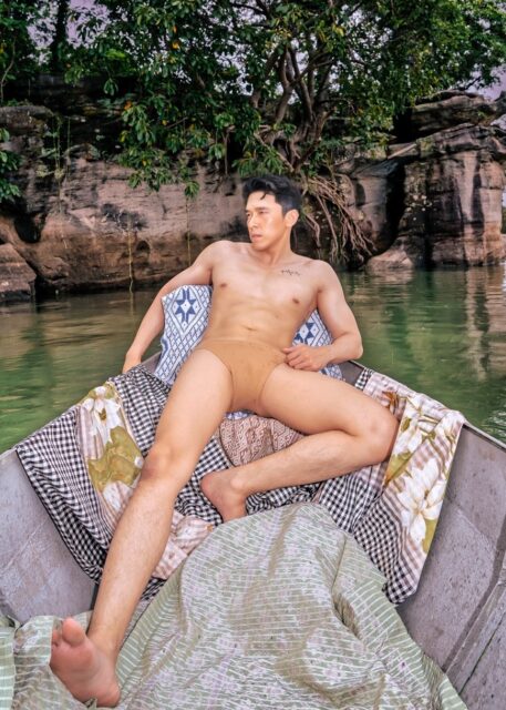 Mr. Indonesia pictured on a boat for Mister Global in Thailand, 2025
