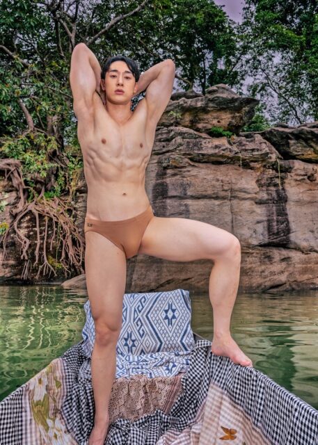 Mr. Korea pictured on a boat for Mister Global in Thailand, 2025