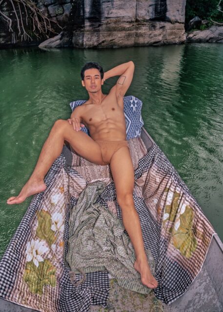 Mr. Laos pictured on a boat for Mister Global in Thailand, 2025