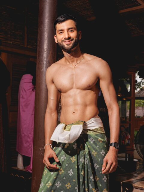 Mr. Canada wrapped in the elegance of Isan Thai silk for Mister Global, 2025