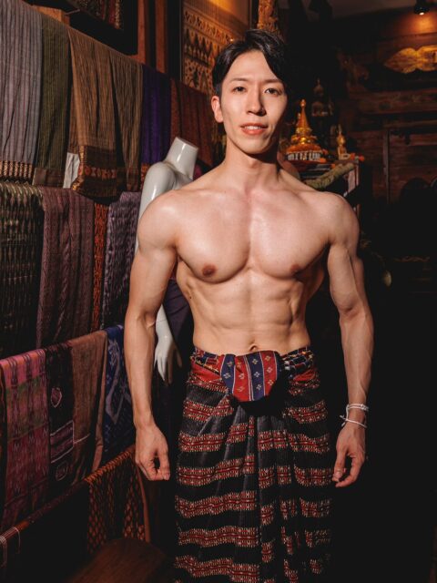Mr. Japan wrapped in the elegance of Isan Thai silk for Mister Global, 2025