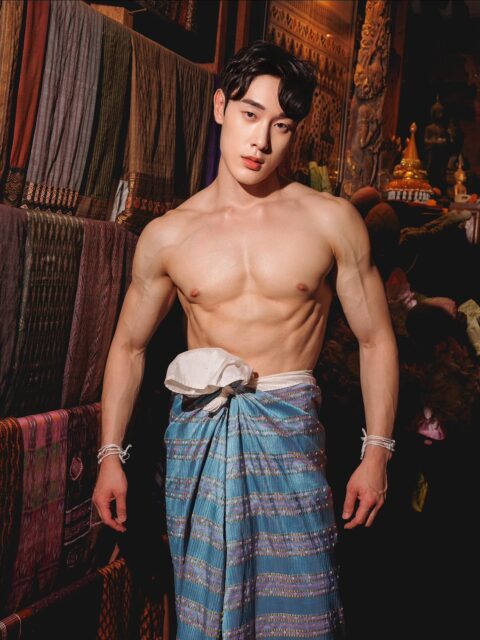 Mr. Korea wrapped in the elegance of Isan Thai silk for Mister Global, 2025