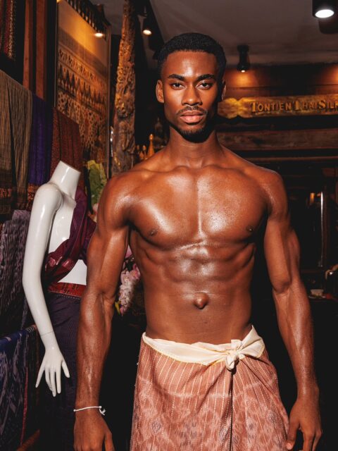 Mr. Nigeria wrapped in the elegance of Isan Thai silk for Mister Global, 2025