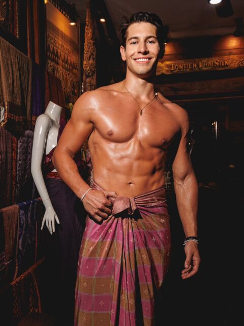 Mr. USA wrapped in the elegance of Isan Thai silk for Mister Global, 2025