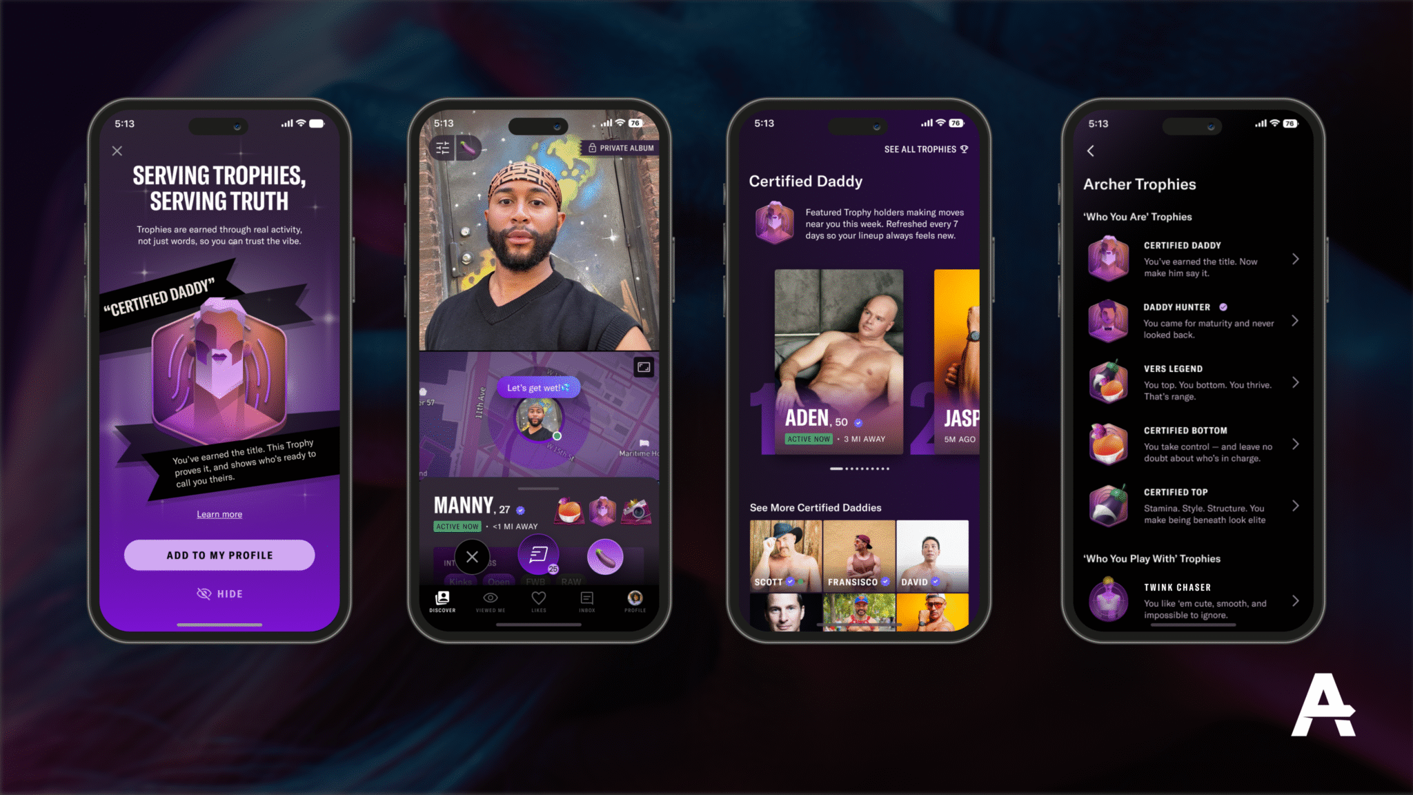 ARCHER trophies on platform.