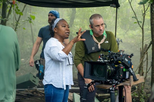 BOOTS. Director Tanya Hamilton (107) behind the scenes of Episode 107 of Boots. Cr. Patti Perret/Netflix © 2024