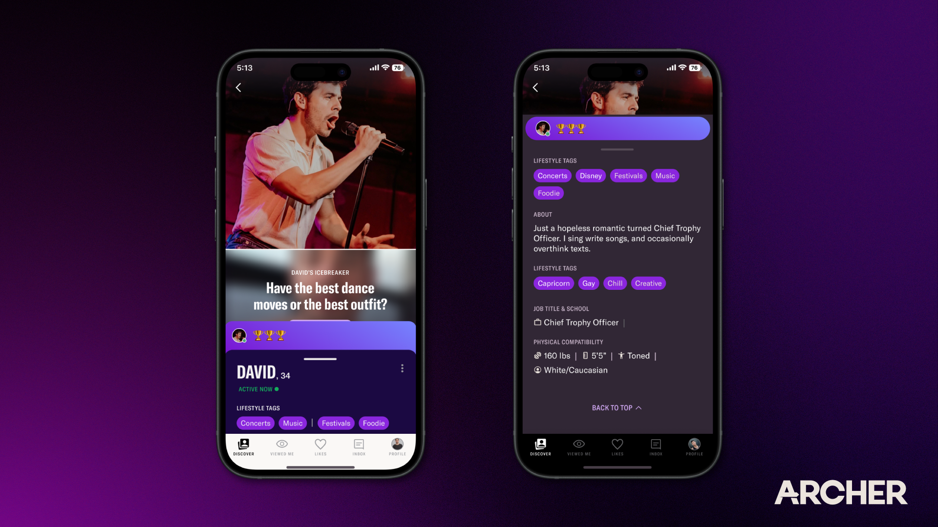 Archer's trophies feature with David Archuleta. Photo: ARCHER