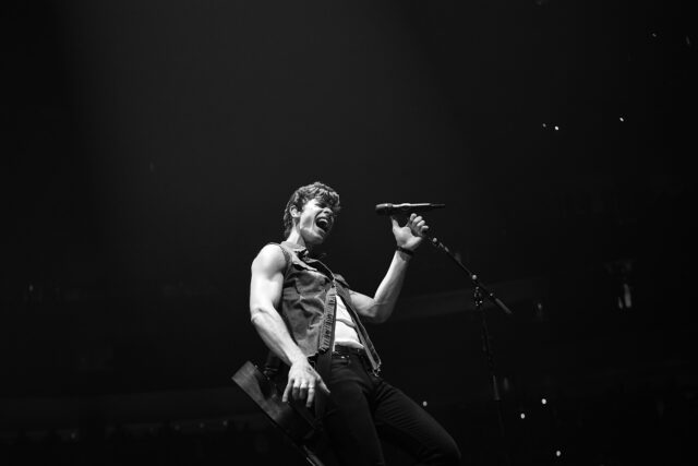Shawn Mendes performs onstage during “Shawn Mendes: The Tour” at State Farm Arena on July 31, 2019 in Atlanta, Georgia. 