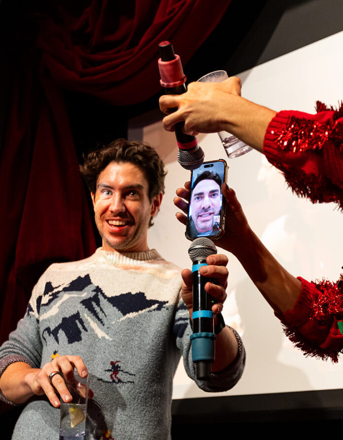 Actor Robbie Simpson hosts a cozy NYC watch party for Hallmark’s 'Finding Mr. Christmas' with Jackie Cox, Rustin Cole Sailors, and season one favorites and even Jonathan Bennett crashing the night. Photo: Jeremy Varner