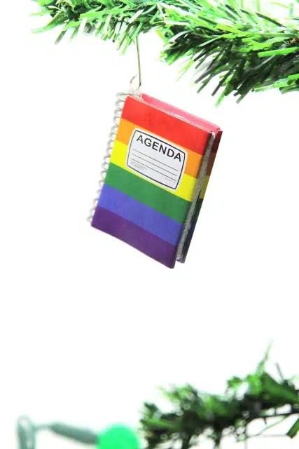 'Gay Agenda' ornament from Etsy