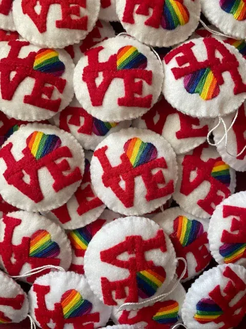 Love Proudly Ornament. Photo: Etsy (@BKNYfeltcompany)