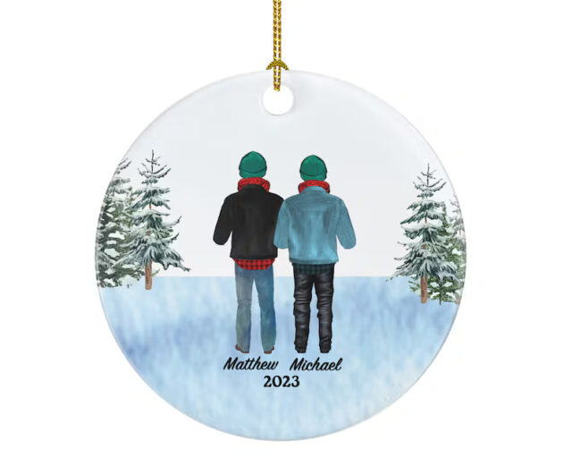 Gay Couple Christmas Ornament