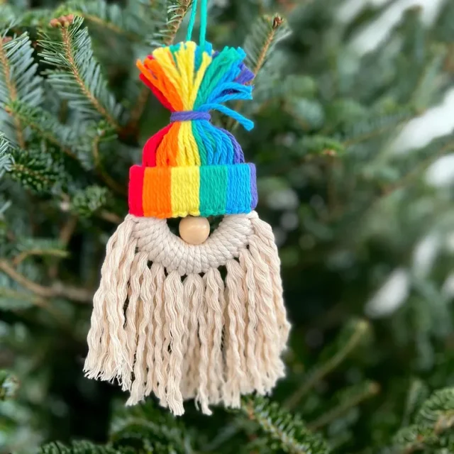 Rainbow Pride Gnome Ornament