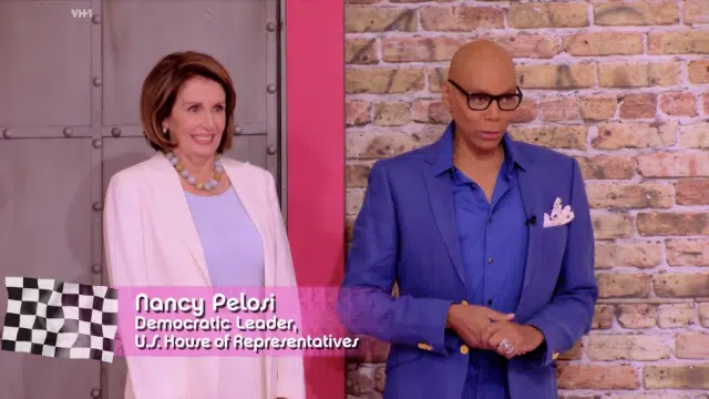 Nancy Pelosi making a surprise appearance on the seventh season of 'RuPaul’s Drag Race All Stars.' 
